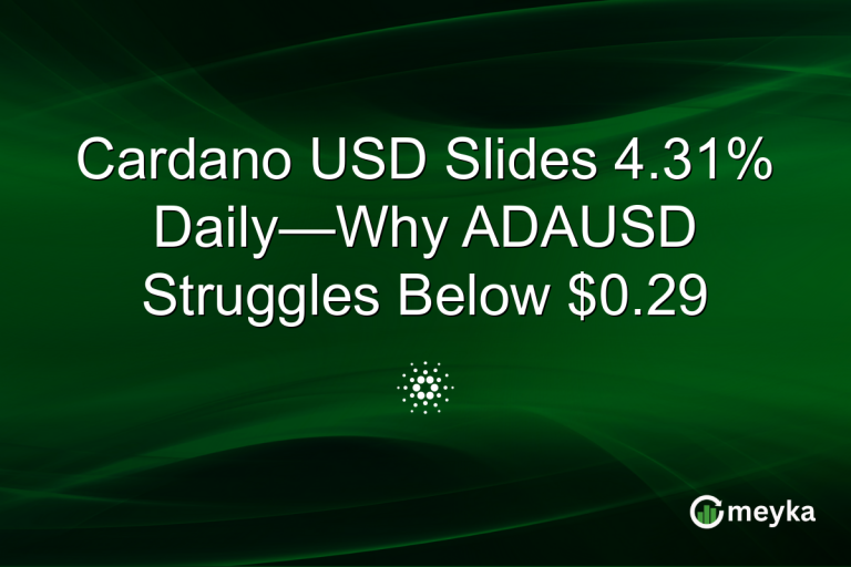 Cardano USD Slides 4.31% Daily—Why ADAUSD Struggles Below $0.29