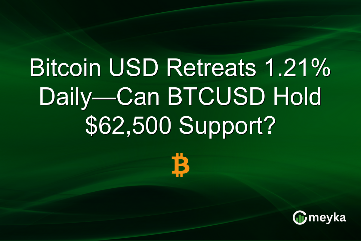 Bitcoin USD Retreats 1.21% Daily—Can BTCUSD Hold $62,500 Support?