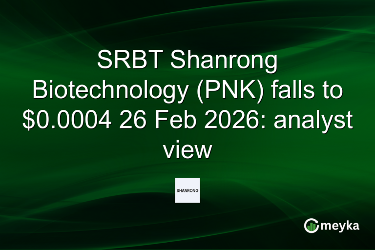 SRBT Shanrong Biotechnology (PNK) falls to $0.0004 26 Feb 2026: analyst view