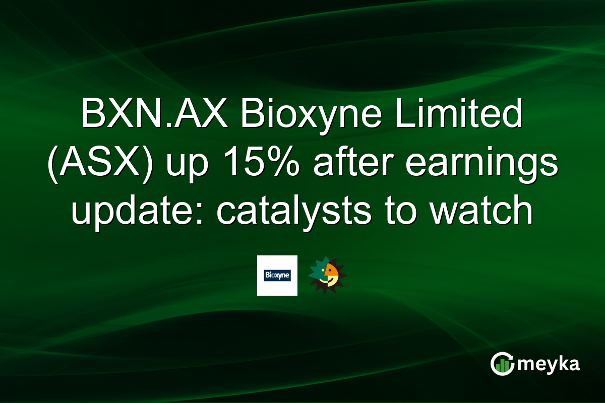 BXN.AX Bioxyne Limited (ASX) up 15% after earnings update: catalysts to watch