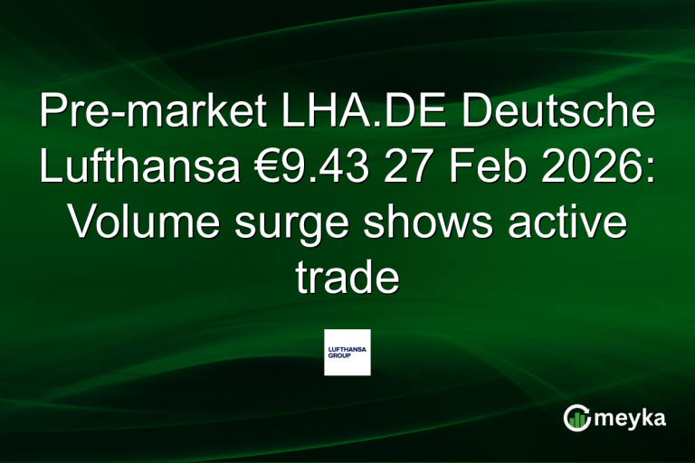 Pre-market LHA.DE Deutsche Lufthansa €9.43 27 Feb 2026: Volume surge shows active trade