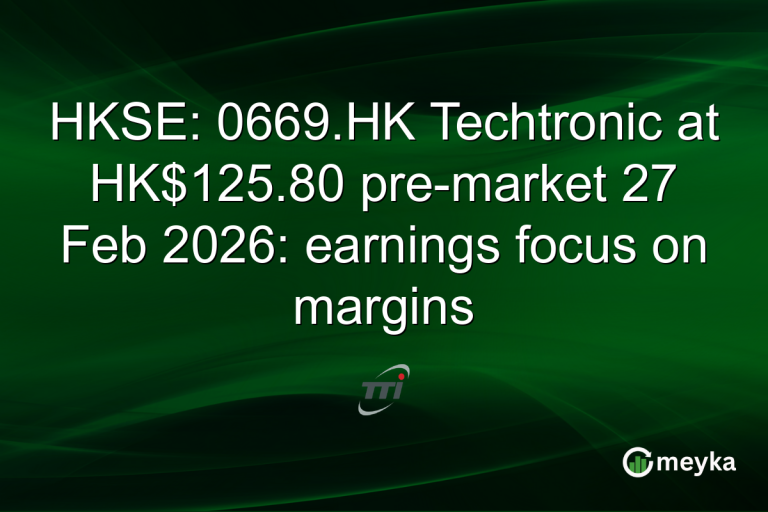 HKSE: 0669.HK Techtronic at HK$125.80 pre-market 27 Feb 2026: earnings focus on margins