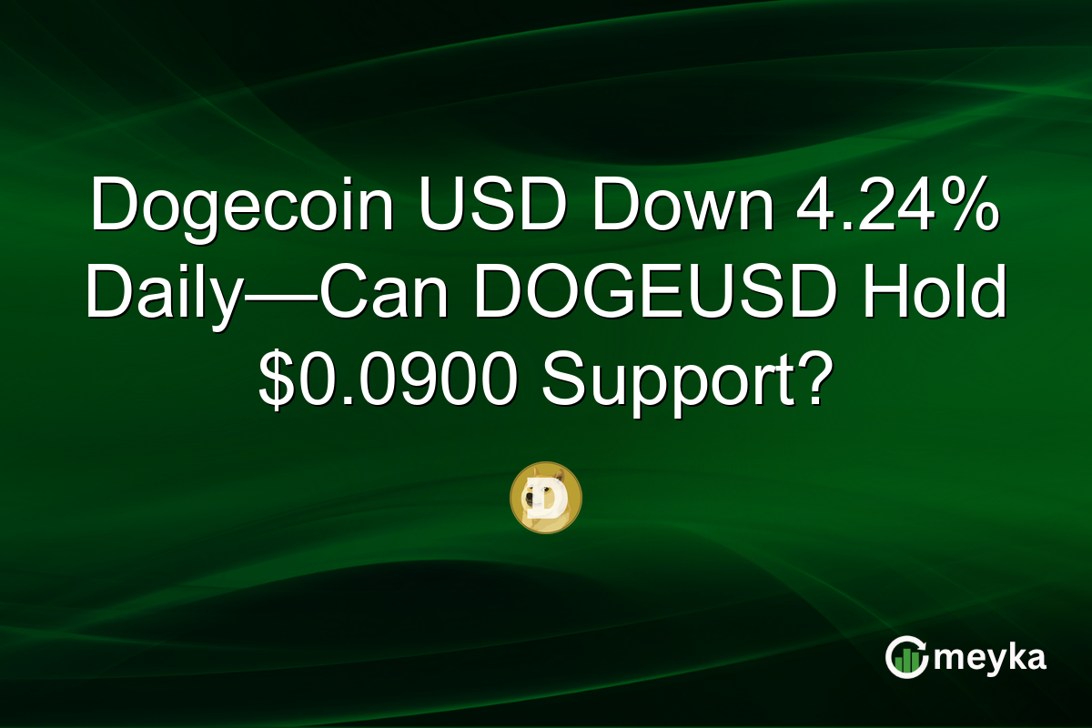 Dogecoin USD Down 4.24% Daily—Can DOGEUSD Hold $0.0900 Support?