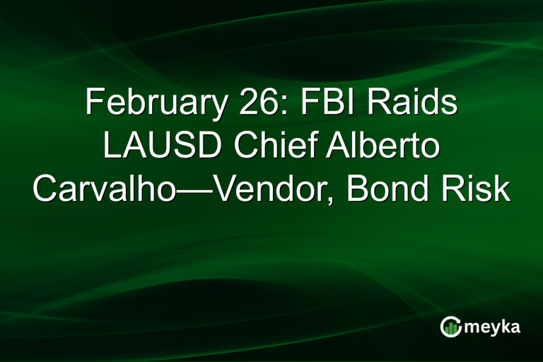 February 26: FBI Raids LAUSD Chief Alberto Carvalho—Vendor, Bond Risk