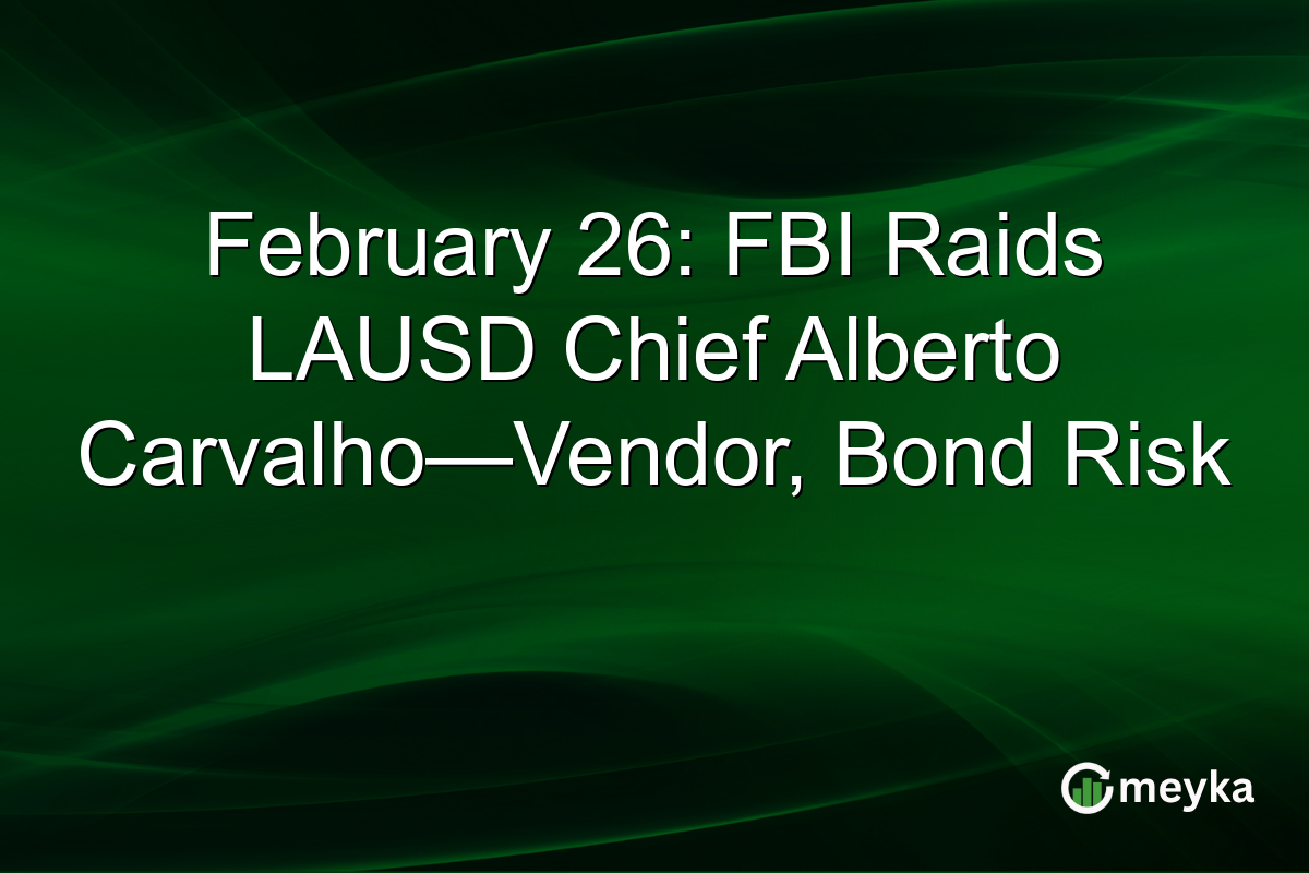 February 26: FBI Raids LAUSD Chief Alberto Carvalho—Vendor, Bond Risk