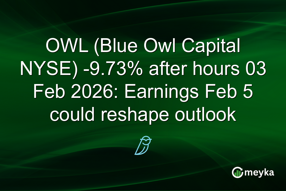 OWL (Blue Owl Capital NYSE) -9.73% after hours 03 Feb 2026: Earnings Feb 5 could reshape outlook