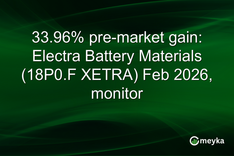 33.96% pre-market gain: Electra Battery Materials (18P0.F XETRA) Feb 2026, monitor