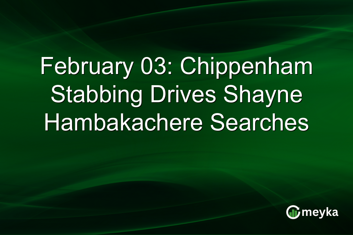 February 03: Chippenham Stabbing Drives Shayne Hambakachere Searches