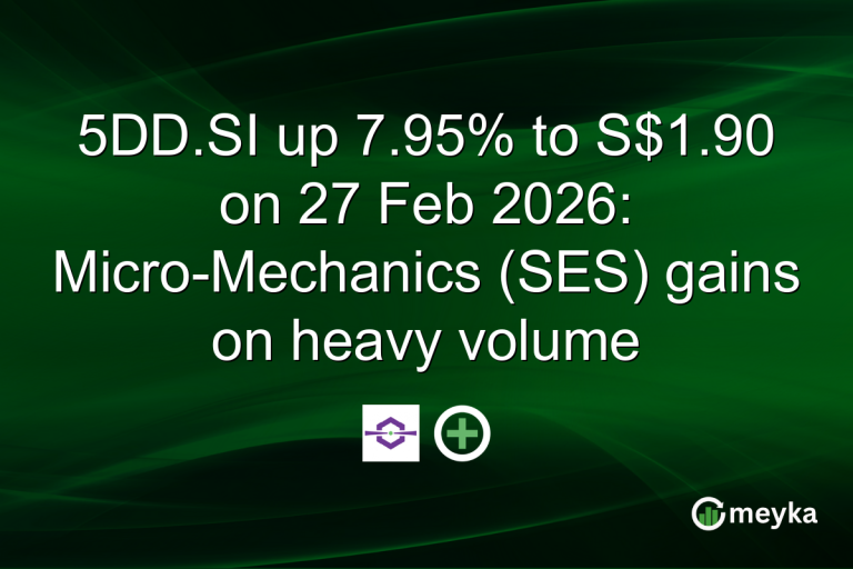 5DD.SI up 7.95% to S$1.90 on 27 Feb 2026: Micro-Mechanics (SES) gains on heavy volume