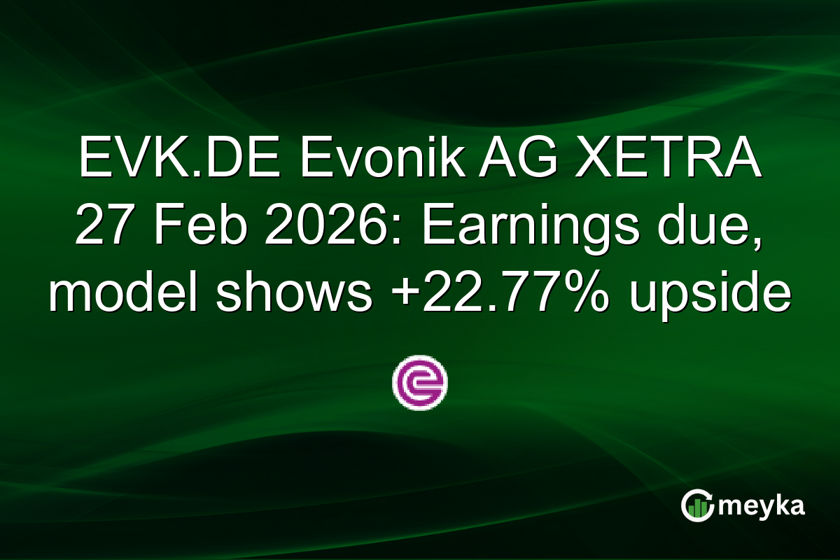 EVK.DE Evonik AG XETRA 27 Feb 2026: Earnings due, model shows +22.77% upside