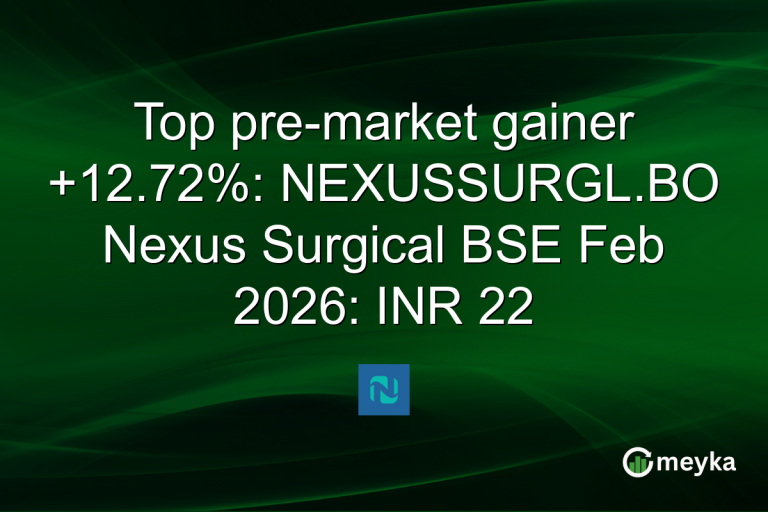 Top pre-market gainer +12.72%: NEXUSSURGL.BO Nexus Surgical BSE Feb 2026: INR 22