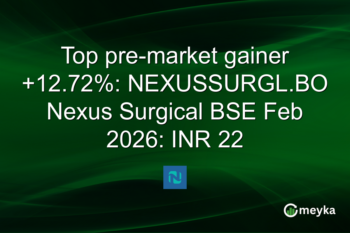 Top pre-market gainer +12.72%: NEXUSSURGL.BO Nexus Surgical BSE Feb 2026: INR 22