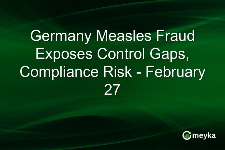 Germany Measles Fraud Exposes Control Gaps, Compliance Risk - February 27