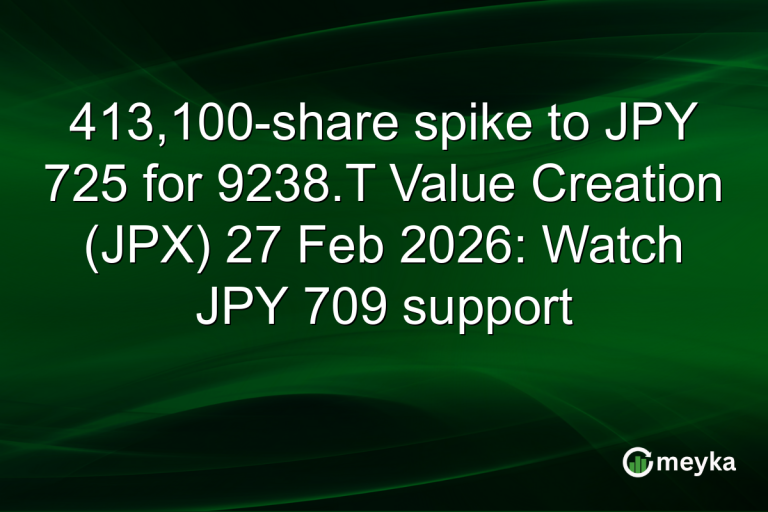 413,100-share spike to JPY 725 for 9238.T Value Creation (JPX) 27 Feb 2026: Watch JPY 709 support
