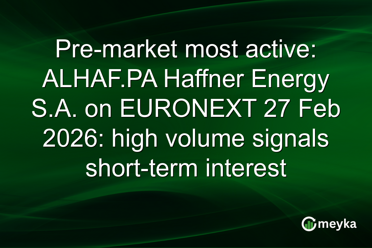 Pre-market most active: ALHAF.PA Haffner Energy S.A. on EURONEXT 27 Feb 2026: high volume signals short-term interest