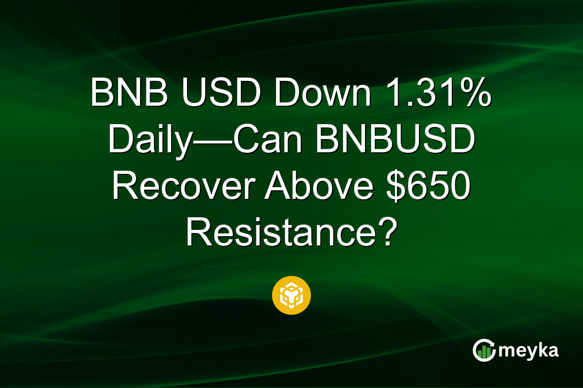 BNB USD Down 1.31% Daily—Can BNBUSD Recover Above $650 Resistance?