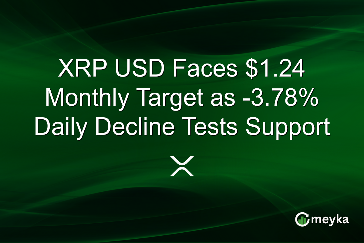 XRP USD Faces $1.24 Monthly Target as -3.78% Daily Decline Tests Support