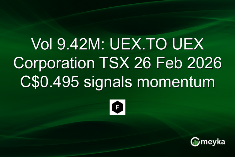 Vol 9.42M: UEX.TO UEX Corporation TSX 26 Feb 2026 C$0.495 signals momentum