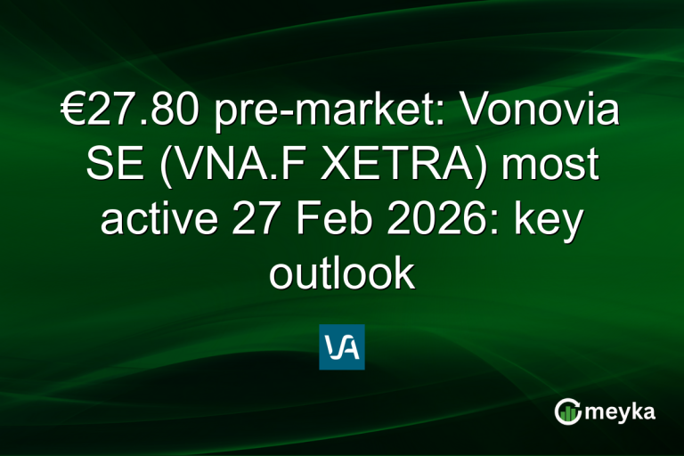 €27.80 pre-market: Vonovia SE (VNA.F XETRA) most active 27 Feb 2026: key outlook