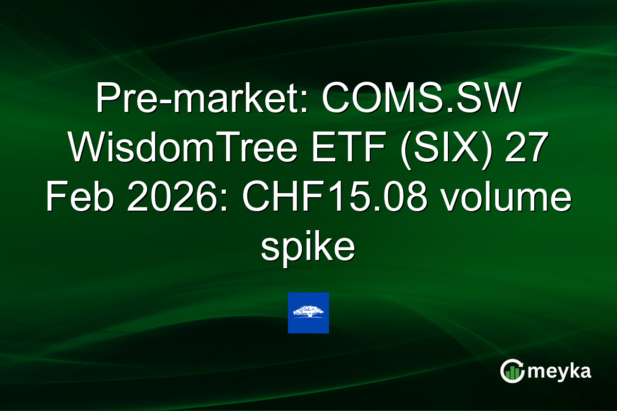 Pre-market: COMS.SW WisdomTree ETF (SIX) 27 Feb 2026: CHF15.08 volume spike