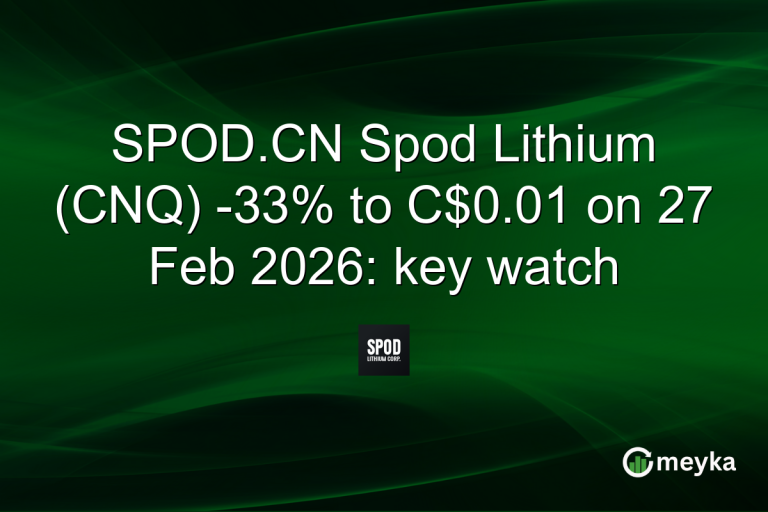 SPOD.CN Spod Lithium (CNQ) -33% to C$0.01 on 27 Feb 2026: key watch