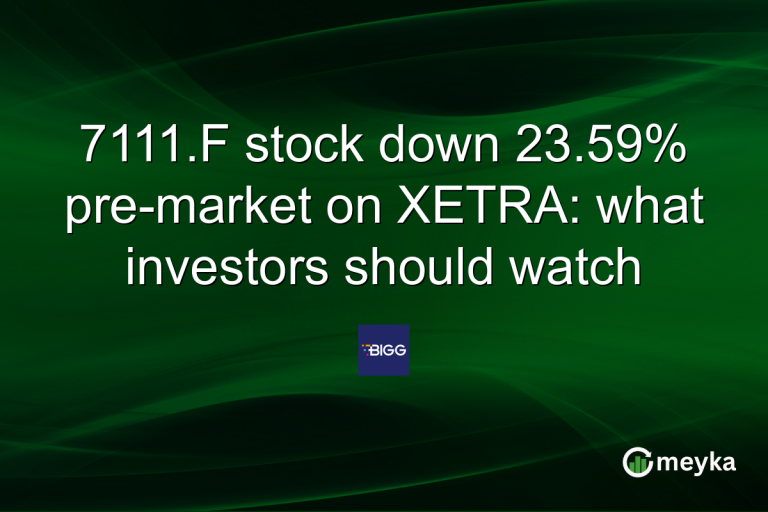7111.F stock down 23.59% pre-market on XETRA: what investors should watch