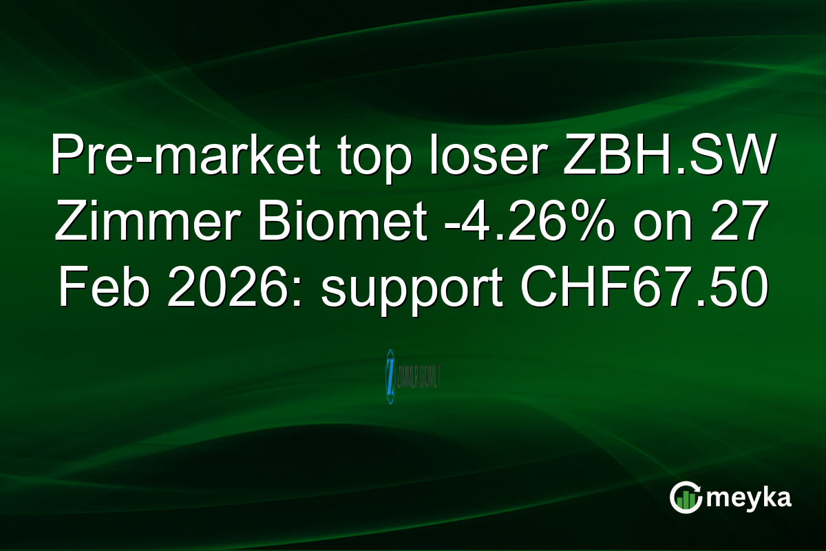 Pre-market top loser ZBH.SW Zimmer Biomet -4.26% on 27 Feb 2026: support CHF67.50