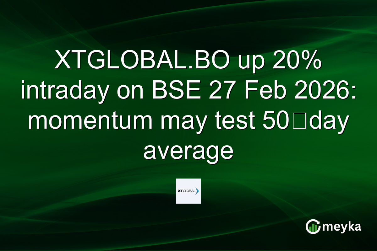 XTGLOBAL.BO up 20% intraday on BSE 27 Feb 2026: momentum may test 50‑day average