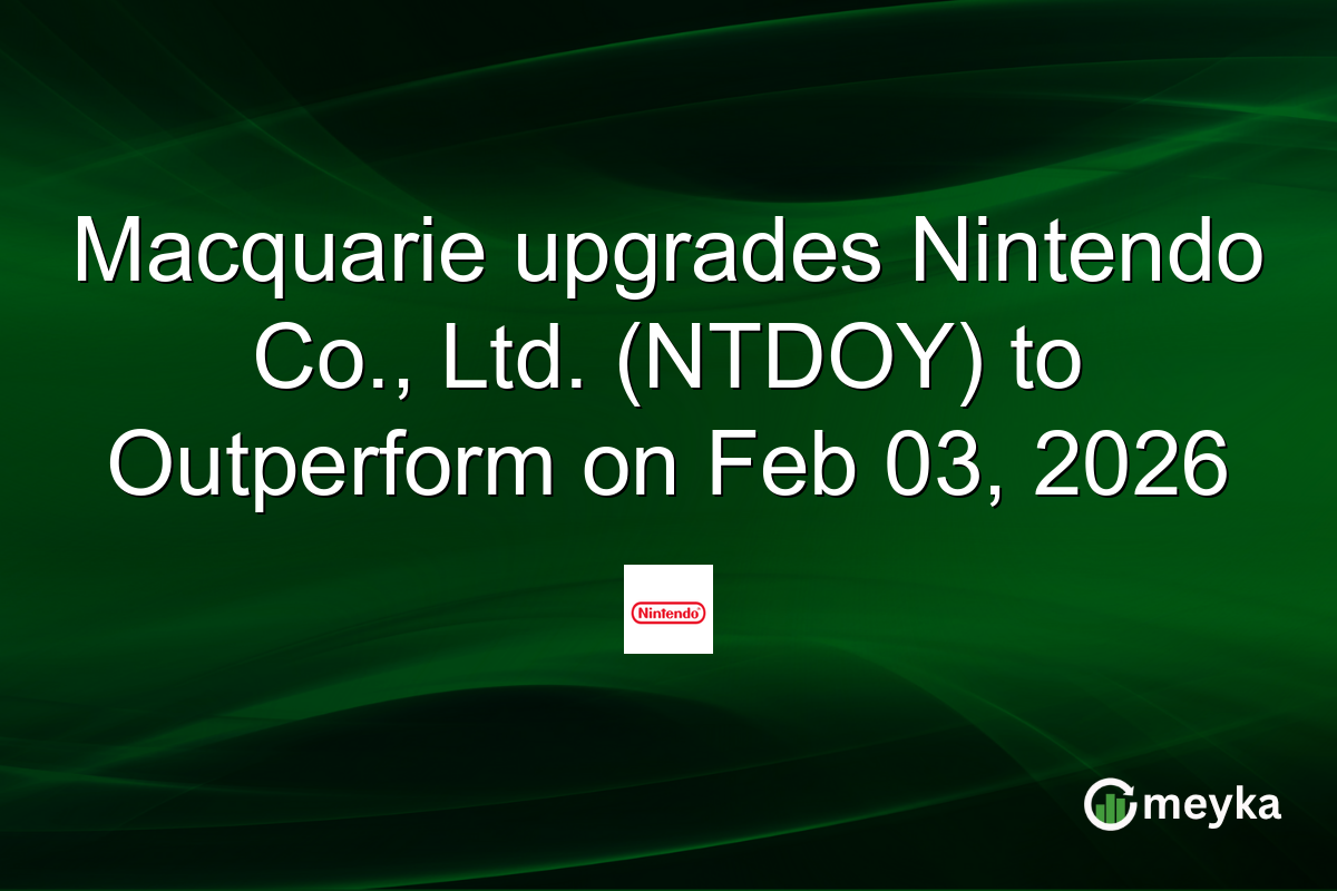 Macquarie upgrades Nintendo Co., Ltd. (NTDOY) to Outperform on Feb 03, 2026