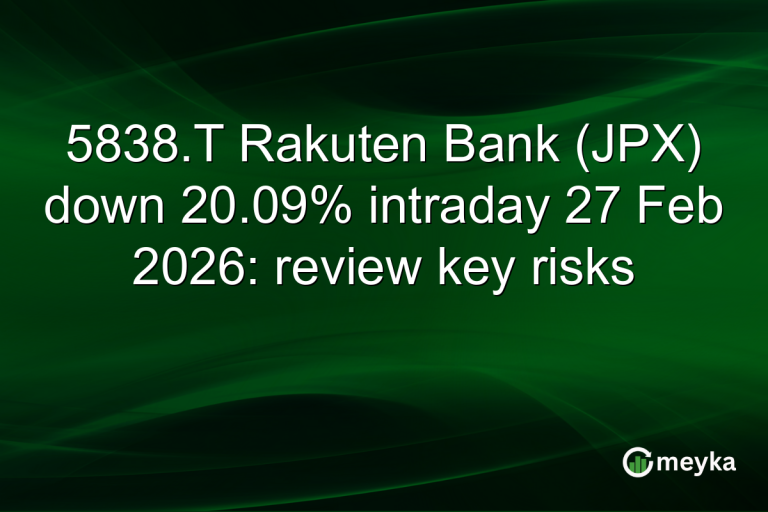 5838.T Rakuten Bank (JPX) down 20.09% intraday 27 Feb 2026: review key risks