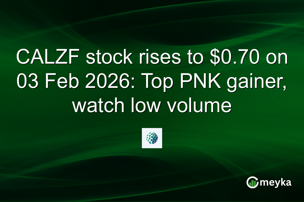 CALZF stock rises to $0.70 on 03 Feb 2026: Top PNK gainer, watch low volume