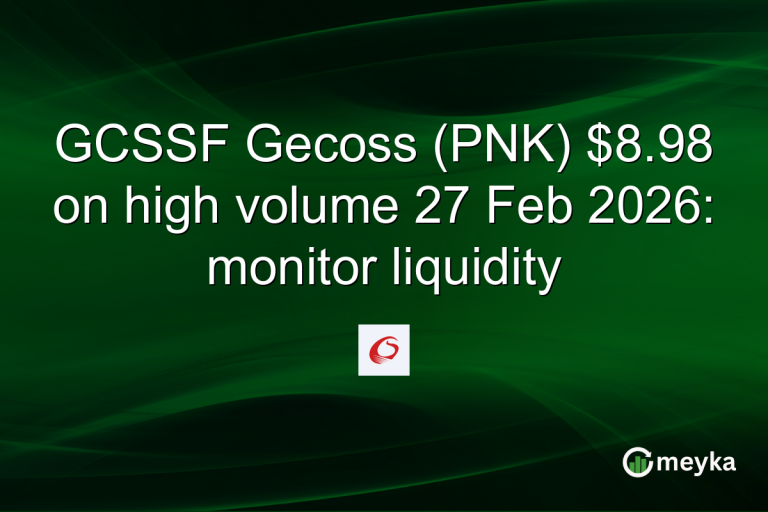 GCSSF Gecoss (PNK) $8.98 on high volume 27 Feb 2026: monitor liquidity
