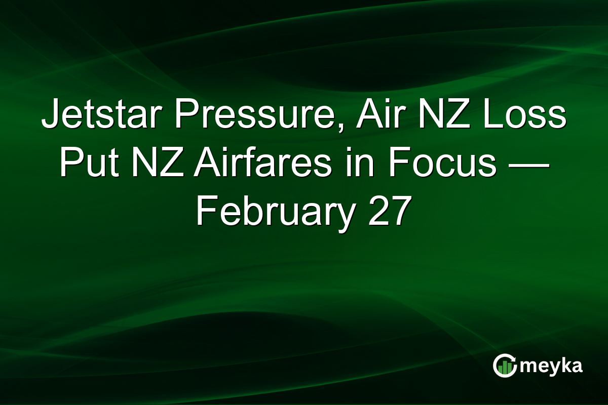 Jetstar Pressure, Air NZ Loss Put NZ Airfares in Focus — February 27