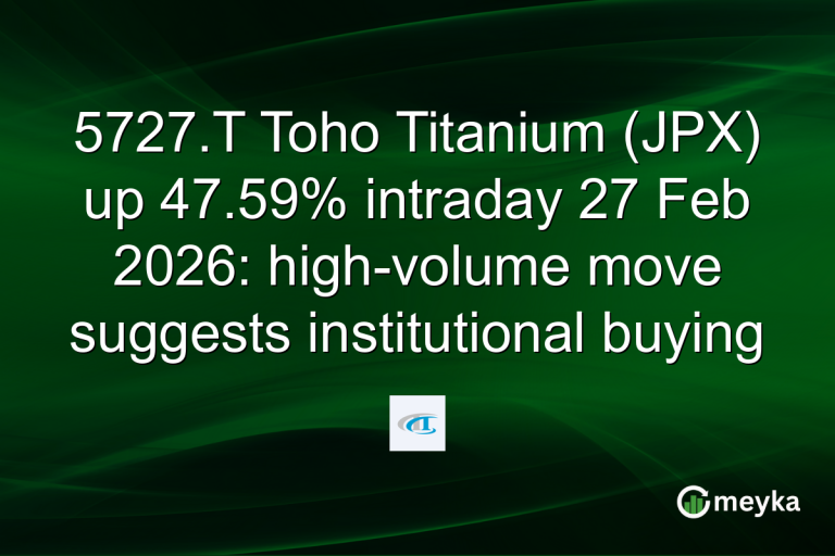 5727.T Toho Titanium (JPX) up 47.59% intraday 27 Feb 2026: high-volume move suggests institutional buying