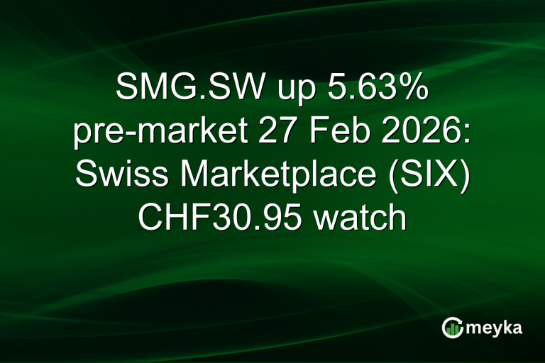 SMG.SW up 5.63% pre-market 27 Feb 2026: Swiss Marketplace (SIX) CHF30.95 watch