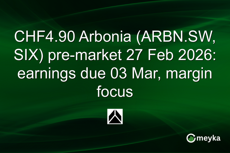 CHF4.90 Arbonia (ARBN.SW, SIX) pre-market 27 Feb 2026: earnings due 03 Mar, margin focus