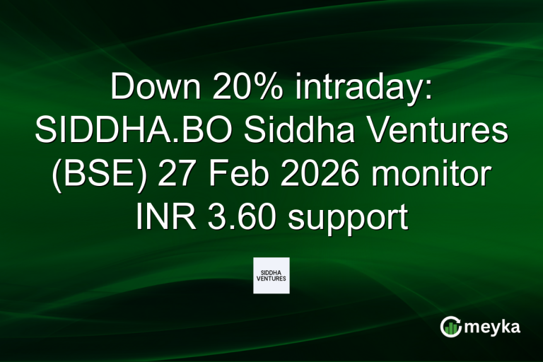 Down 20% intraday: SIDDHA.BO Siddha Ventures (BSE) 27 Feb 2026 monitor INR 3.60 support