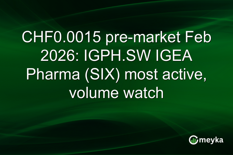 CHF0.0015 pre-market Feb 2026: IGPH.SW IGEA Pharma (SIX) most active, volume watch