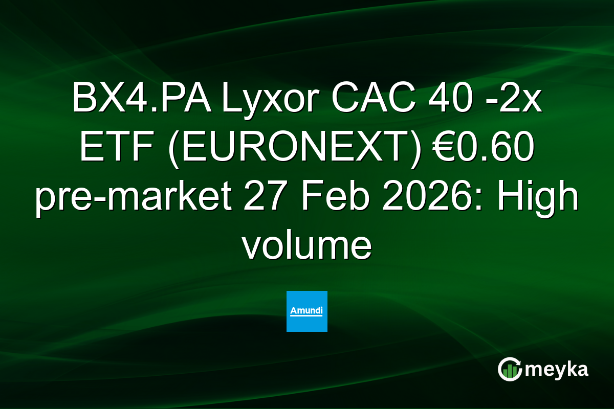 BX4.PA Lyxor CAC 40 -2x ETF (EURONEXT) €0.60 pre-market 27 Feb 2026: High volume