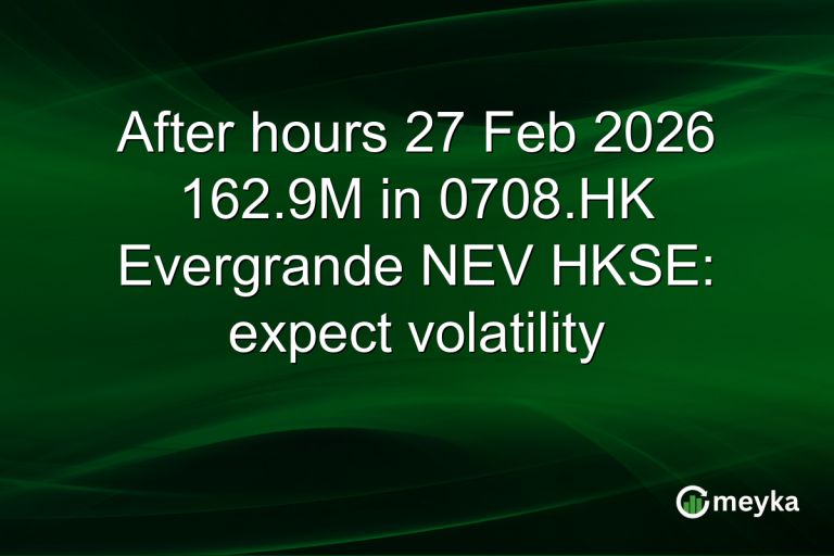 After hours 27 Feb 2026 162.9M in 0708.HK Evergrande NEV HKSE: expect volatility