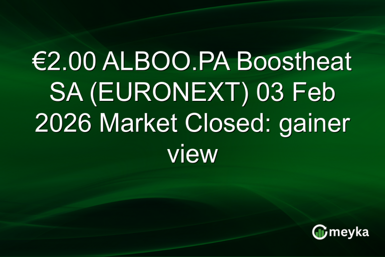 €2.00 ALBOO.PA Boostheat SA (EURONEXT) 03 Feb 2026 Market Closed: gainer view