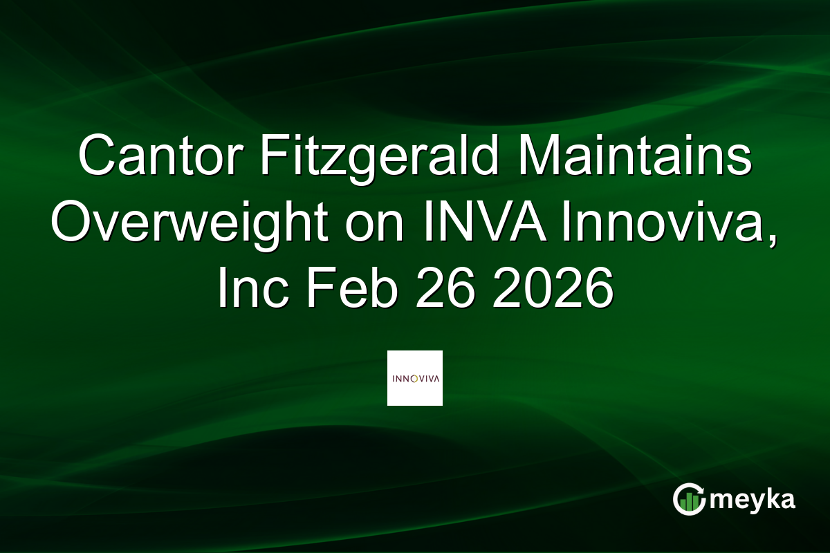 Cantor Fitzgerald Maintains Overweight on INVA Innoviva, Inc Feb 26 2026