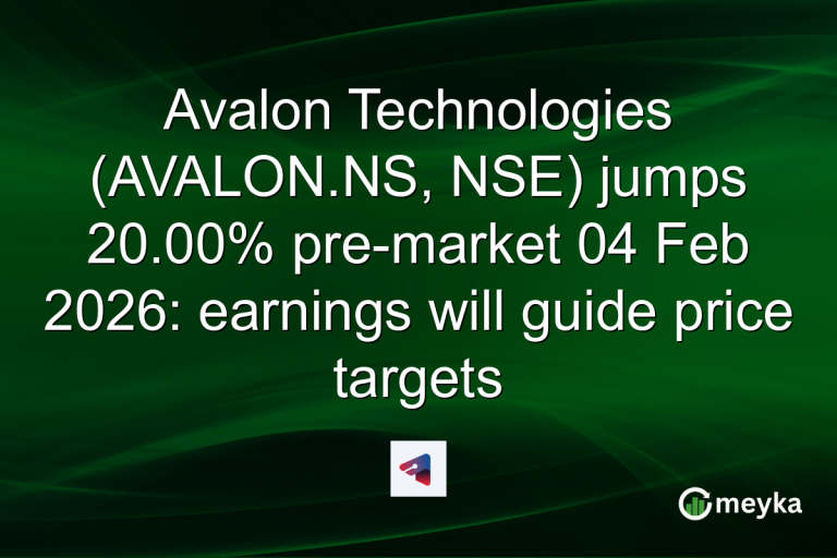 Avalon Technologies (AVALON.NS, NSE) jumps 20.00% pre-market 04 Feb 2026: earnings will guide price targets