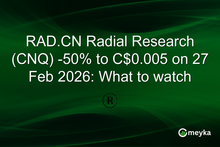 RAD.CN Radial Research (CNQ) -50% to C$0.005 on 27 Feb 2026: What to watch