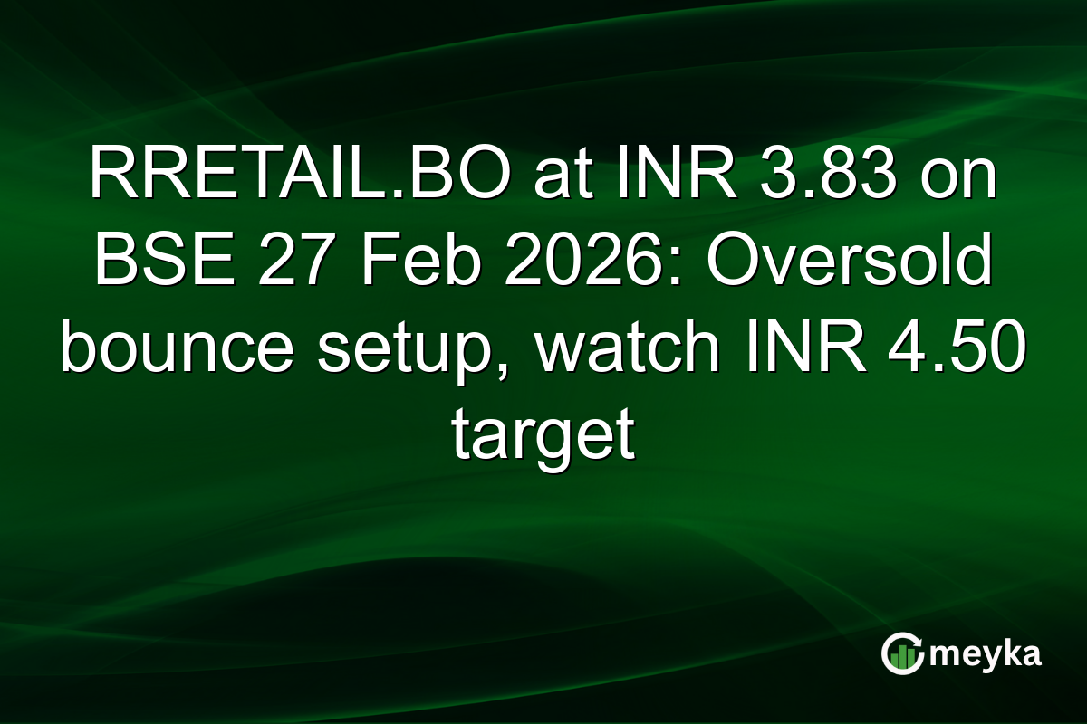 RRETAIL.BO at INR 3.83 on BSE 27 Feb 2026: Oversold bounce setup, watch INR 4.50 target