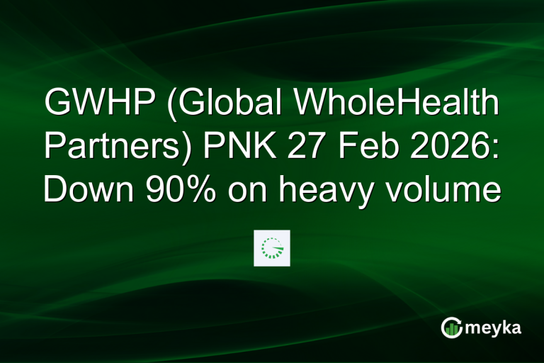 GWHP (Global WholeHealth Partners) PNK 27 Feb 2026: Down 90% on heavy volume
