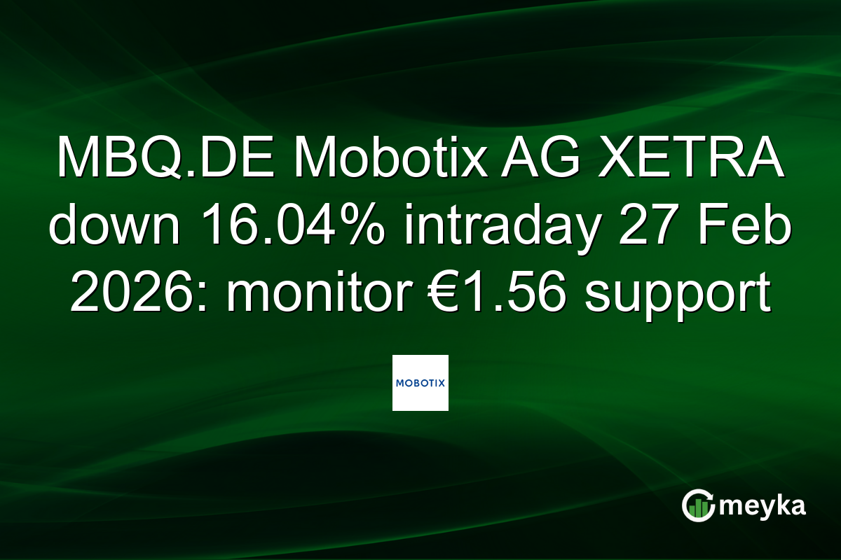 MBQ.DE Mobotix AG XETRA down 16.04% intraday 27 Feb 2026: monitor €1.56 support