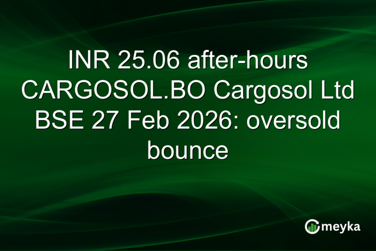INR 25.06 after-hours CARGOSOL.BO Cargosol Ltd BSE 27 Feb 2026: oversold bounce