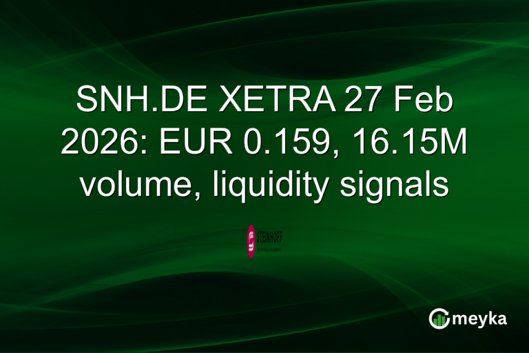 SNH.DE XETRA 27 Feb 2026: EUR 0.159, 16.15M volume, liquidity signals