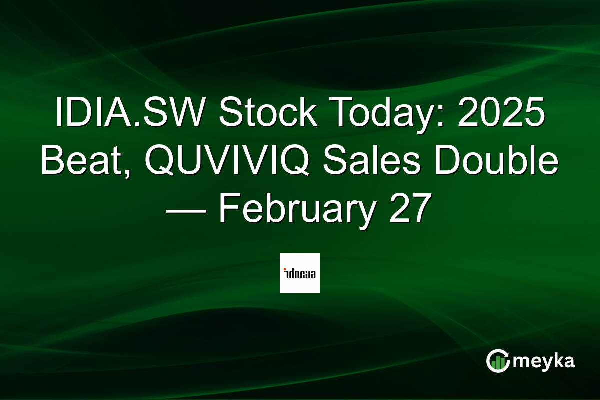 IDIA.SW Stock Today: 2025 Beat, QUVIVIQ Sales Double — February 27